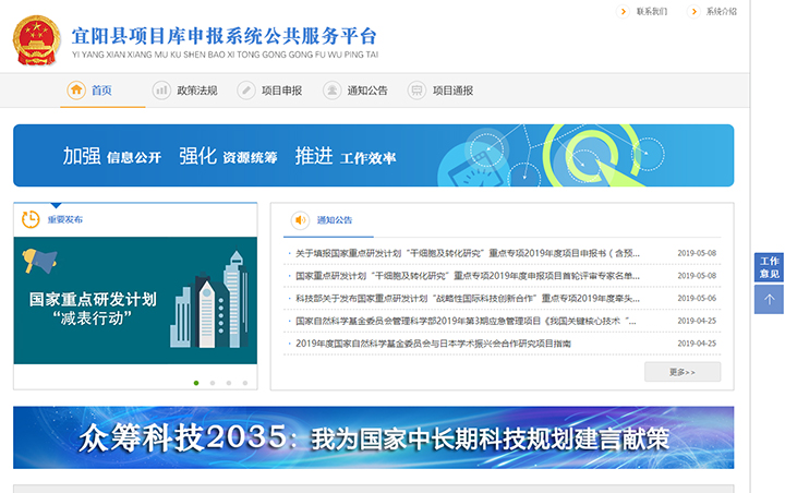 宜阳县项目申报管理系统开发制作案例